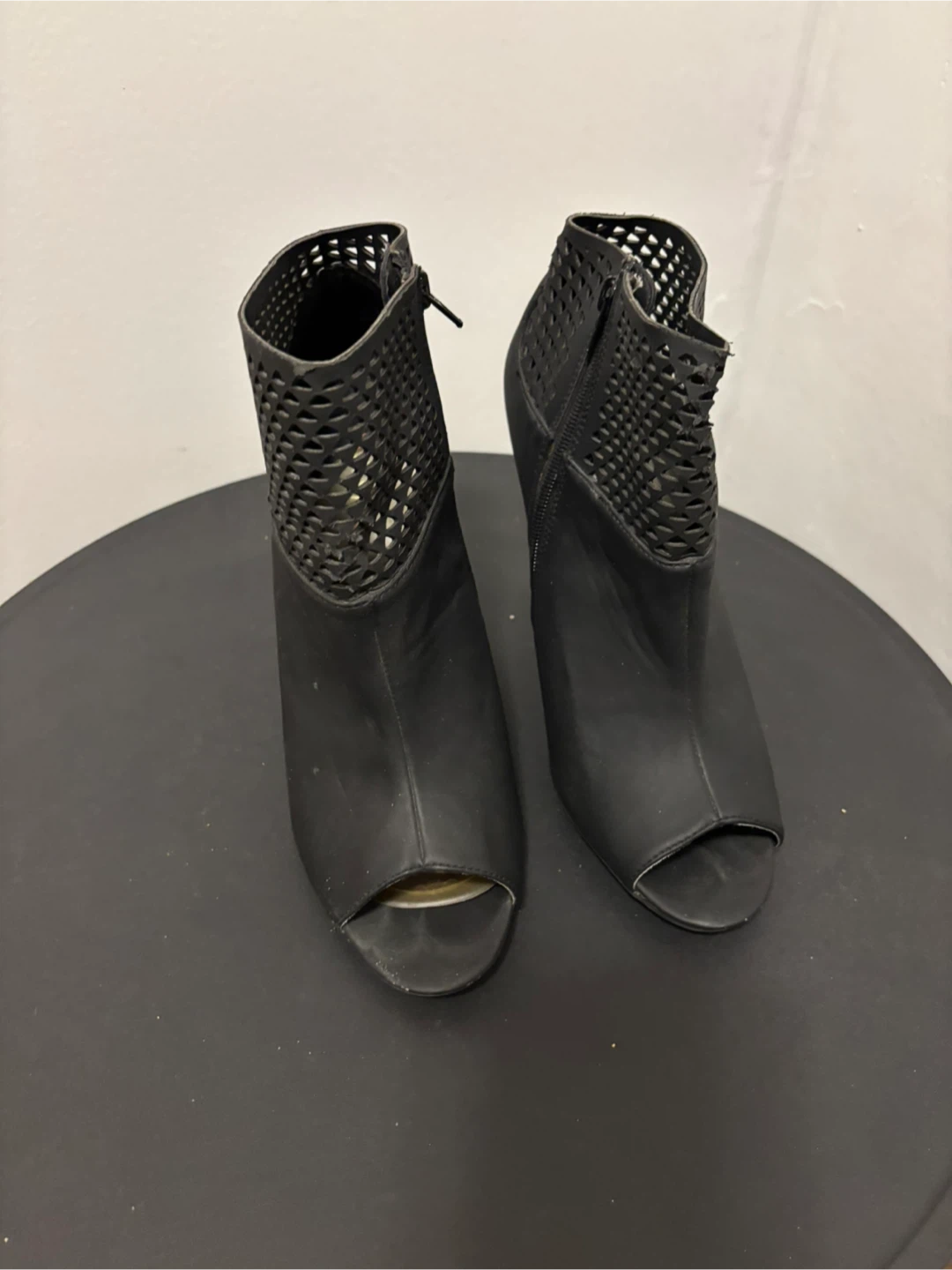 Black Peep-Toe Heels