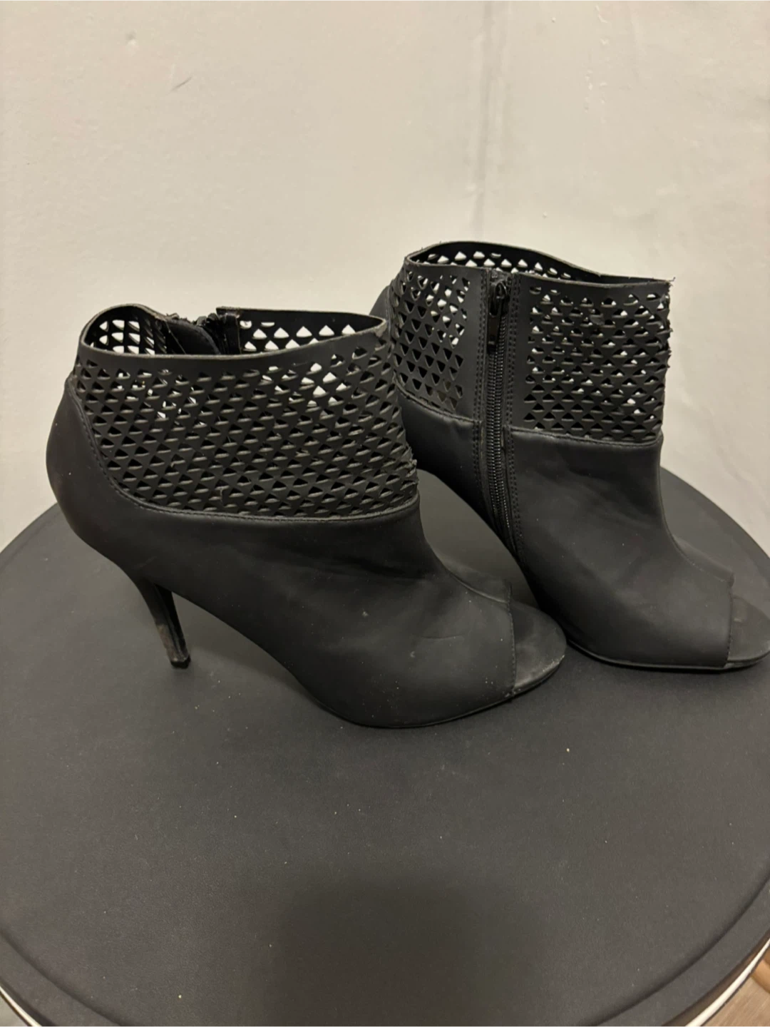 Black Peep-Toe Heels - photo 2