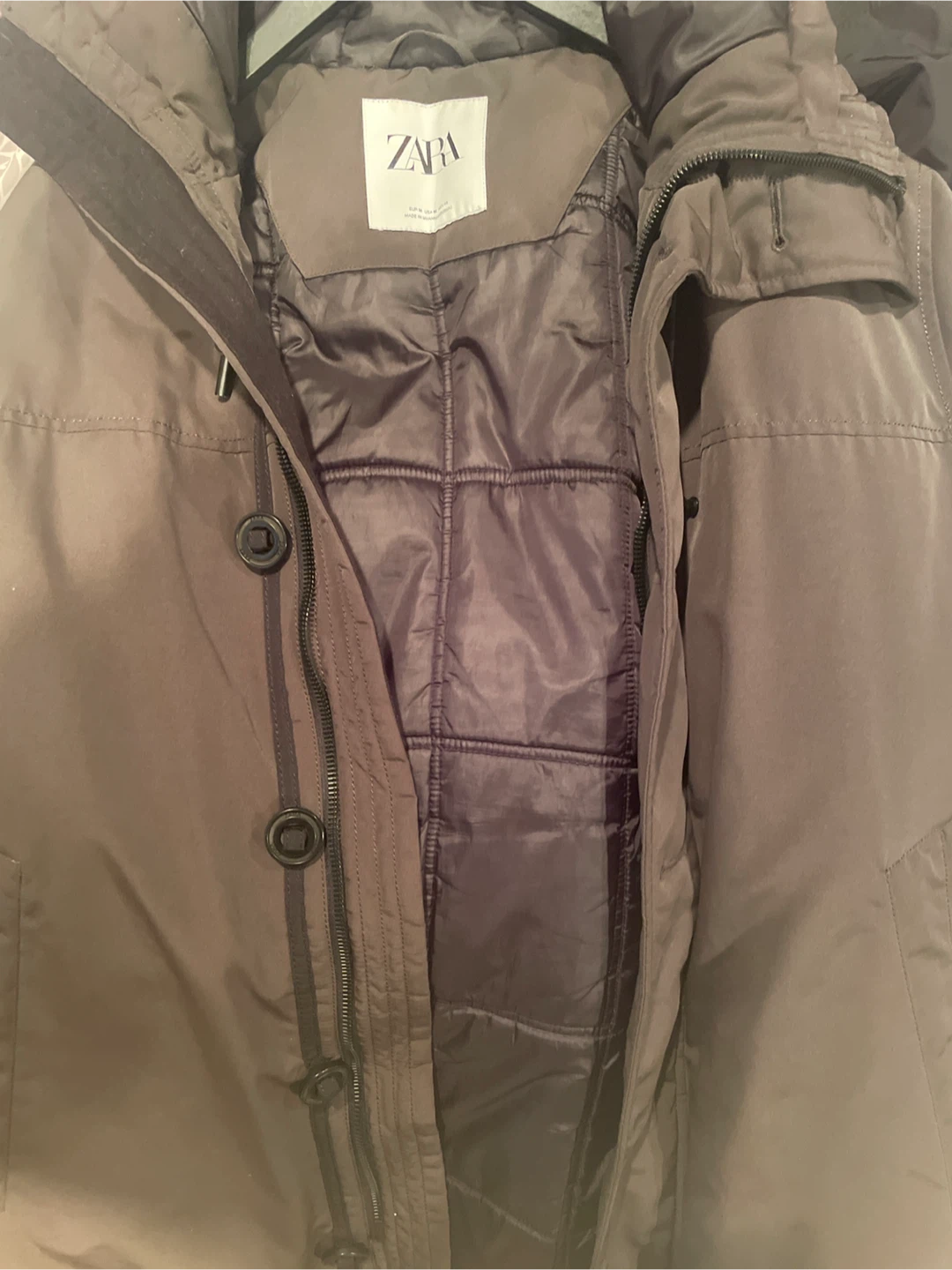 Zara Olive Green Padded Jacket