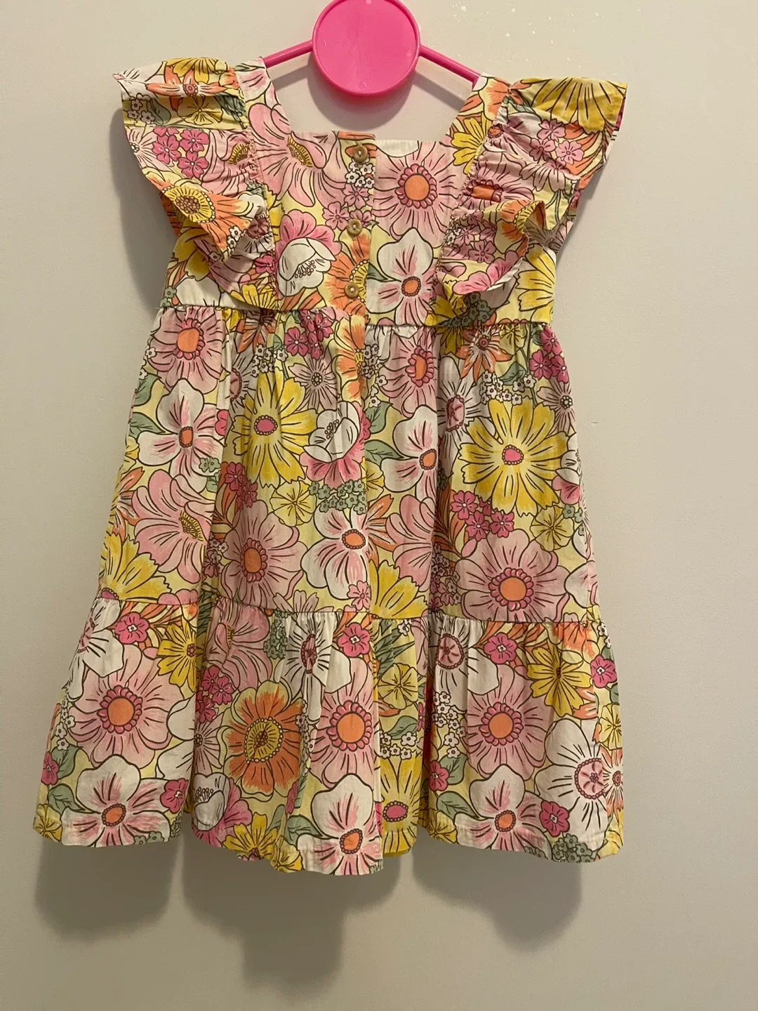 H&M BUTTERFLY SLEEVE Floral Kids Dress SIZE 2T image indicator(5)