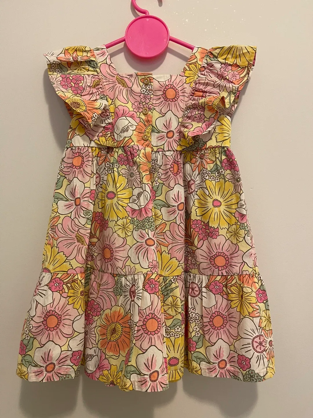 H&M BUTTERFLY SLEEVE Floral Kids Dress SIZE 2T image indicator(4)