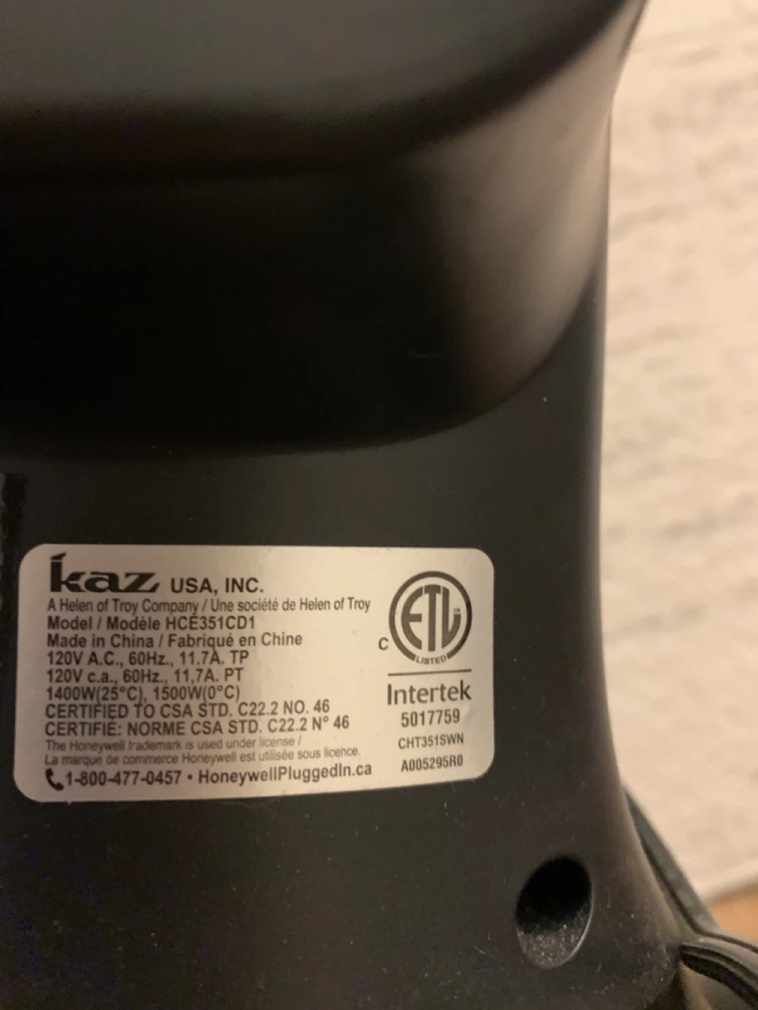 Honeywell Personal Heater - photo 4
