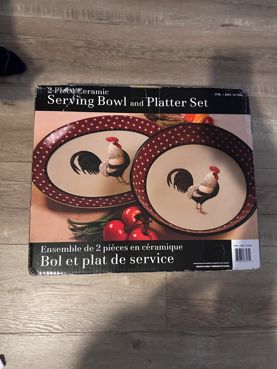 2-Piece Ceramic Serving Bowl & Platter Set - photo 2