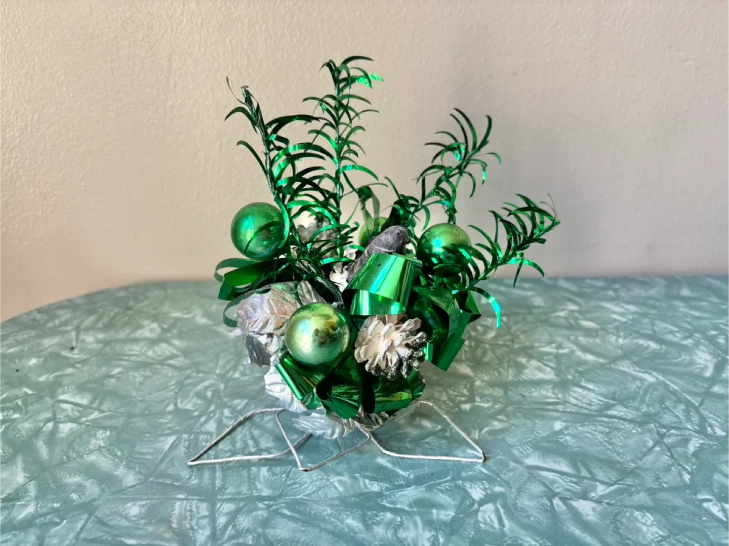 Vintage Green & Silver Christmas Decoration thumbnail