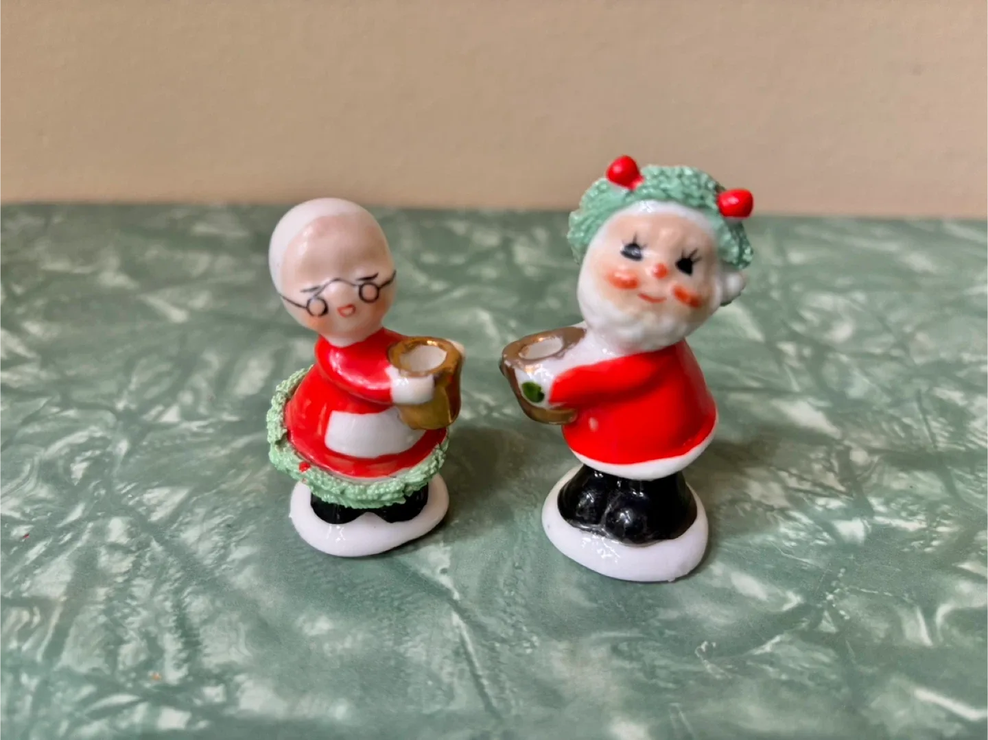 Vintage Mr. & Mrs. Claus Candle Holders thumbnail
