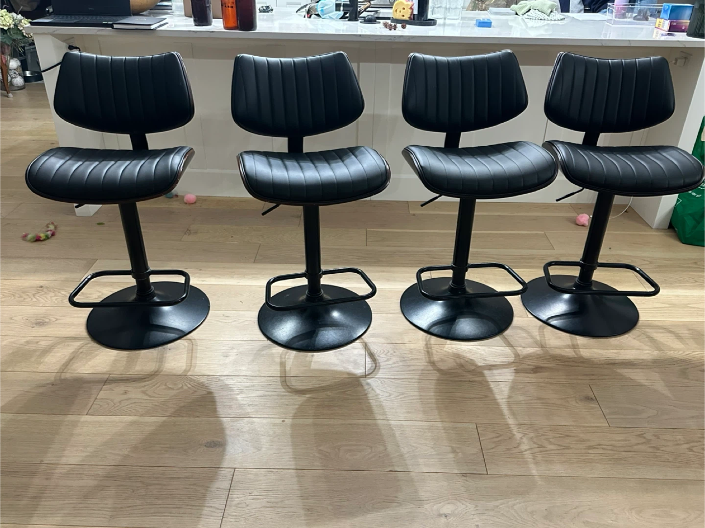 Set of 4 Black Bar Stools - photo 2