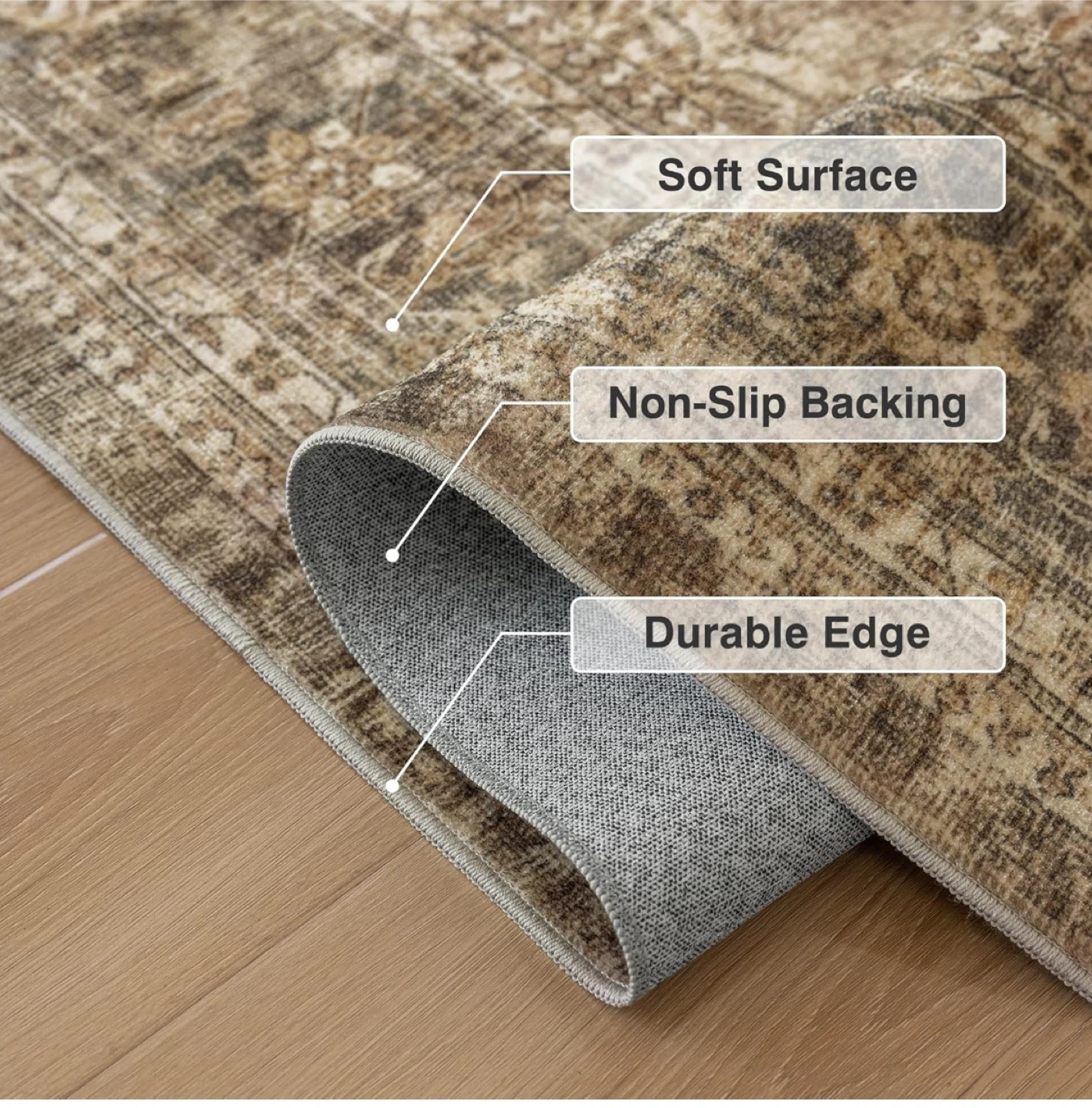 Vintage Style Area Rug - 9x6 ft - photo 5
