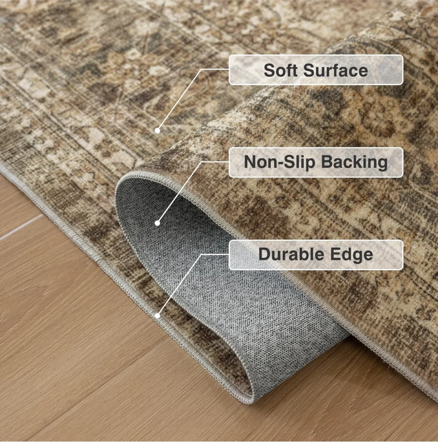 Vintage Style Area Rug - 9x6 ft image indicator(5)