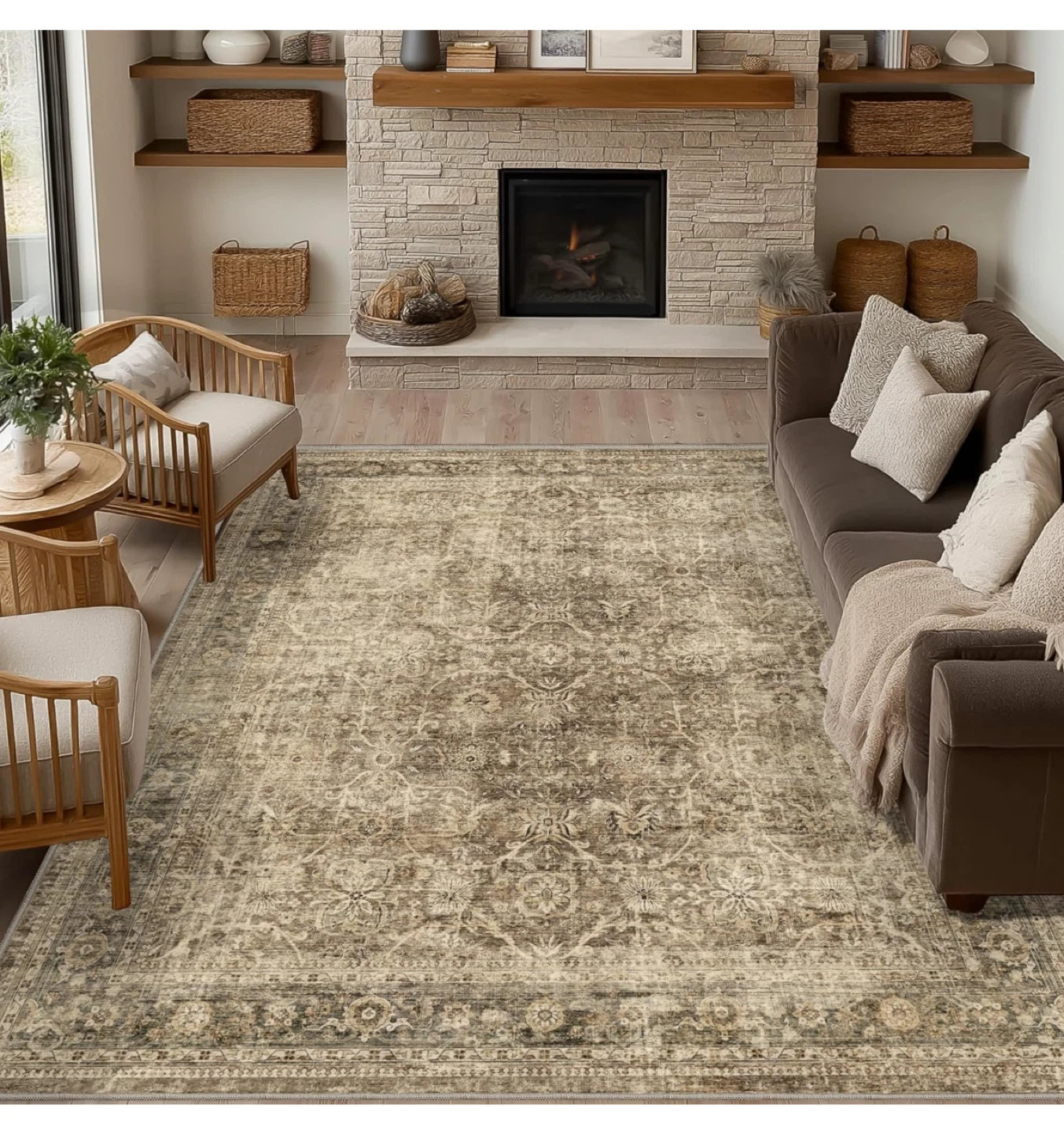 Vintage Style Area Rug - 9x6 ft