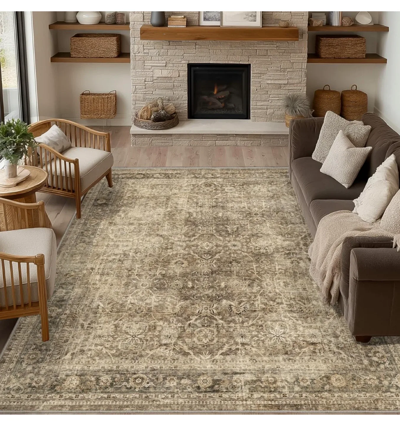 Vintage Style Area Rug - 9x6 ft