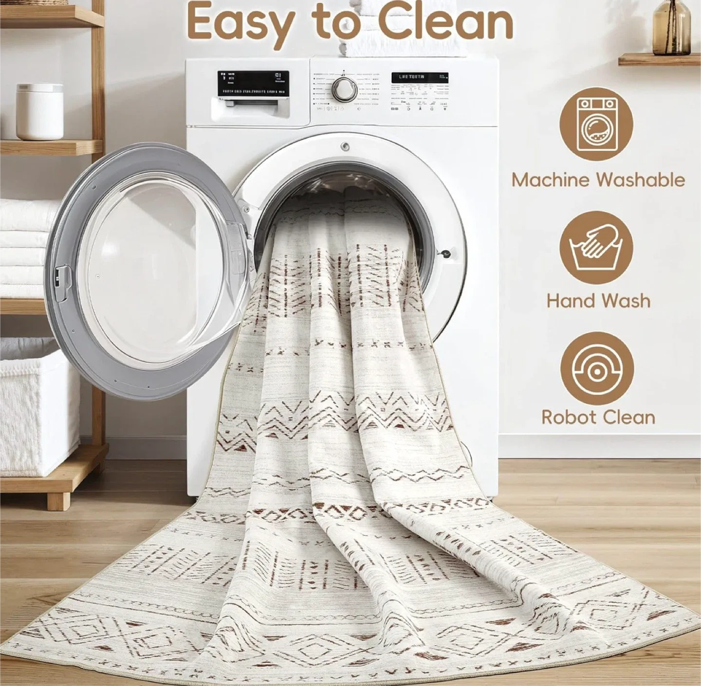 Patterned Area Rug 9x6 ft- Super Soft image indicator(6)