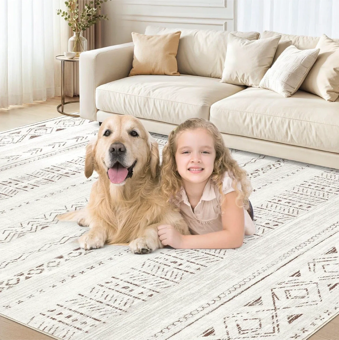 Patterned Area Rug 9x6 ft- Super Soft image indicator(7)