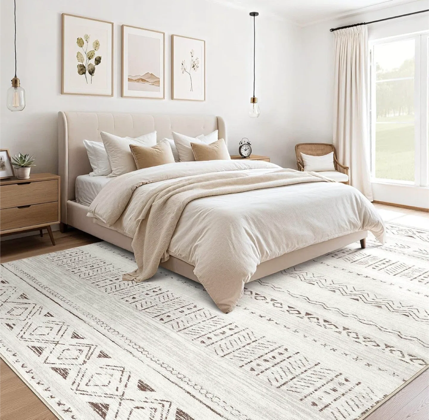 Patterned Area Rug 9x6 ft- Super Soft image indicator(8)