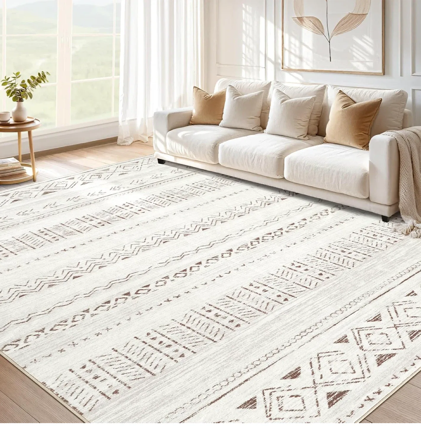 Patterned Area Rug 9x6 ft- Super Soft image indicator(9)
