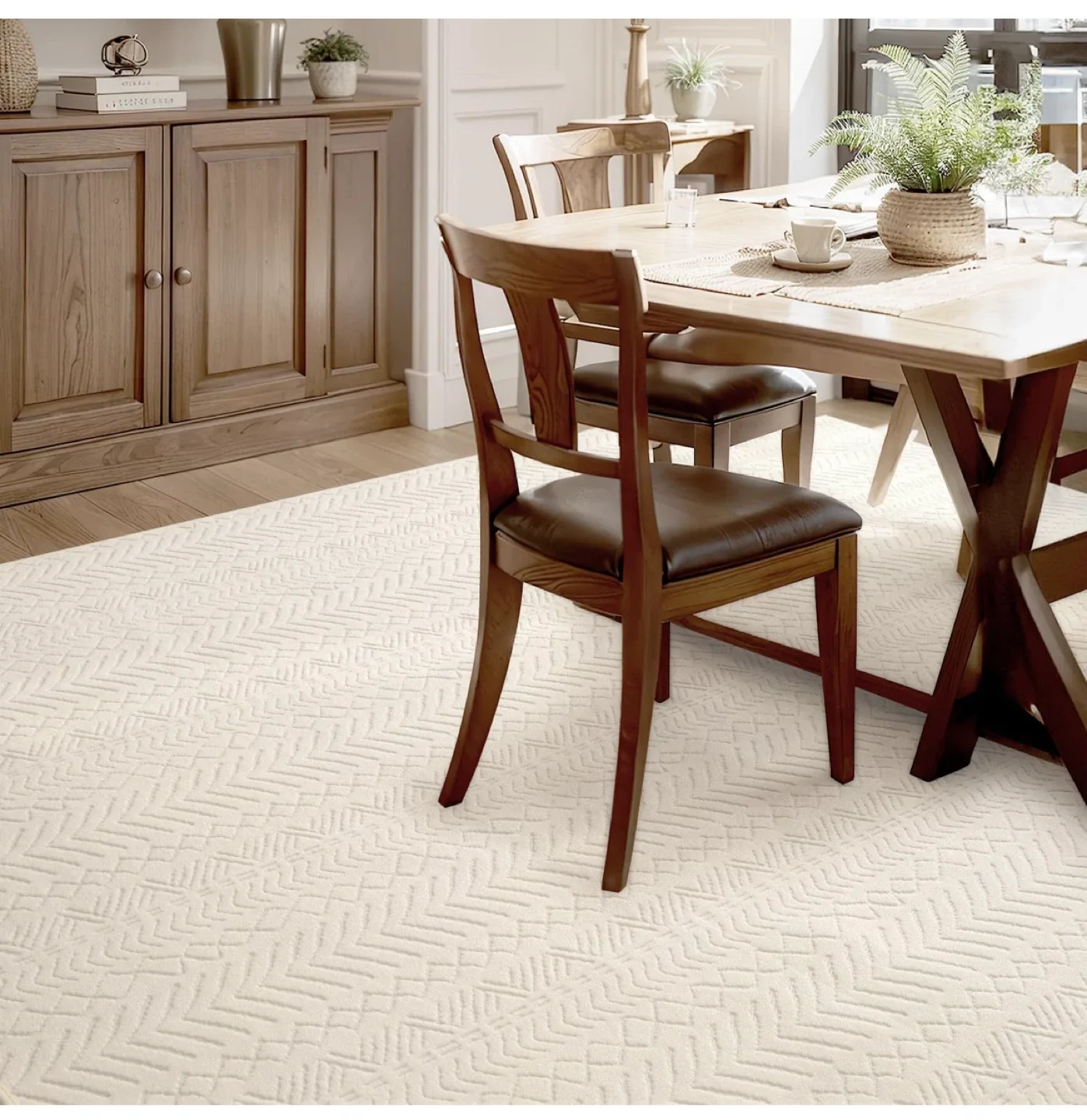 Ivory Area Rug 8x10 ft - Boho 3D Design image indicator(3)