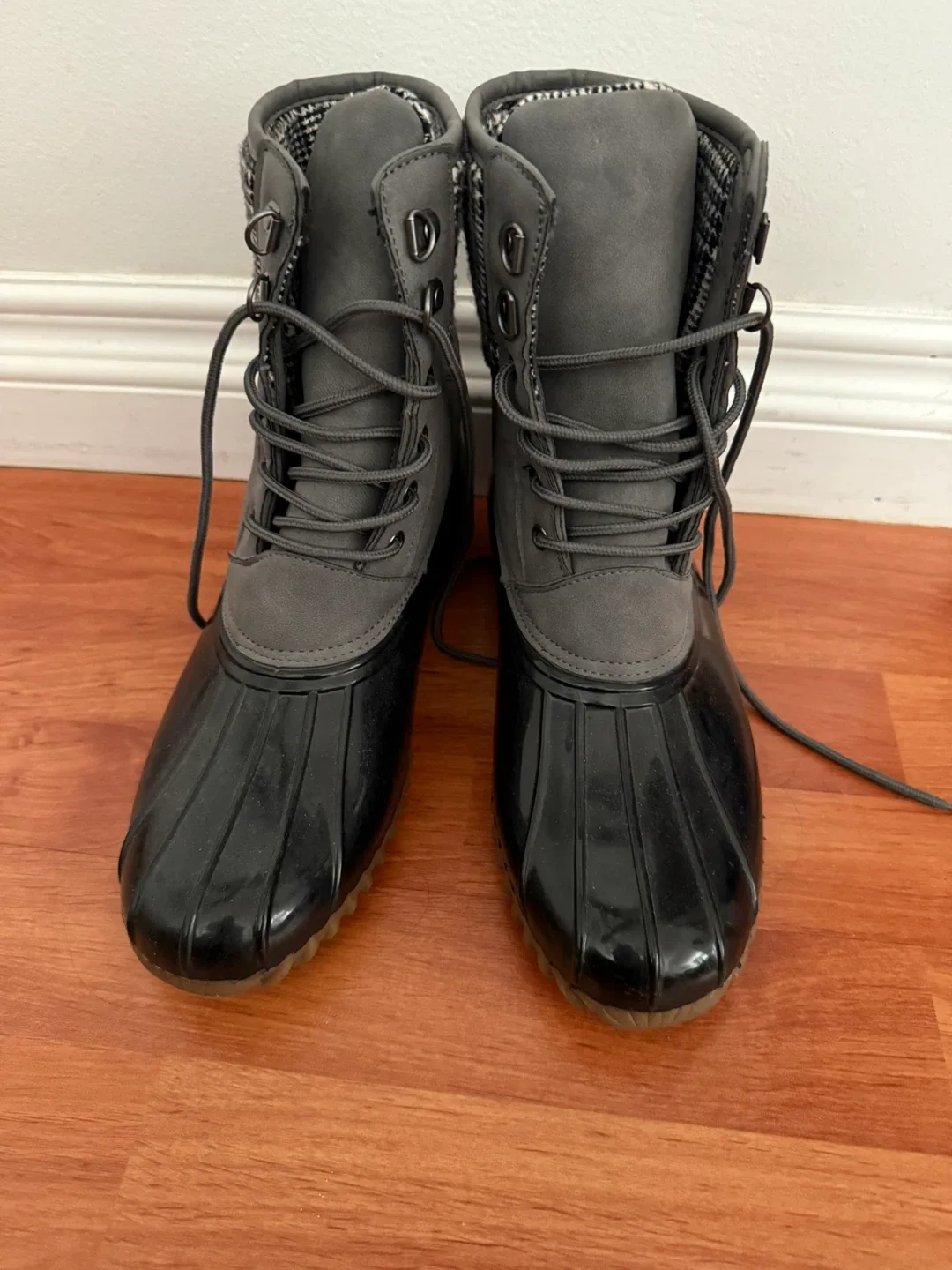 Women's Grey and Black Boots thumbnail