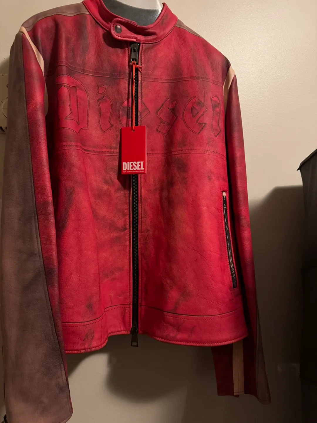 Diesel L-Ruscha Red Leather Jacket image indicator(4)