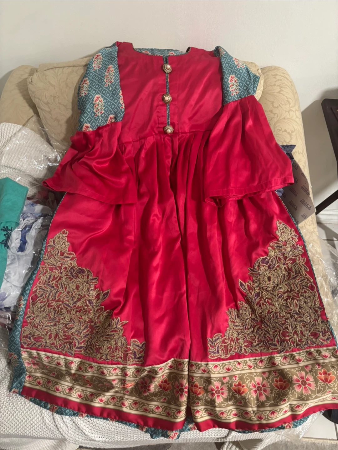 Red & Teal Dress