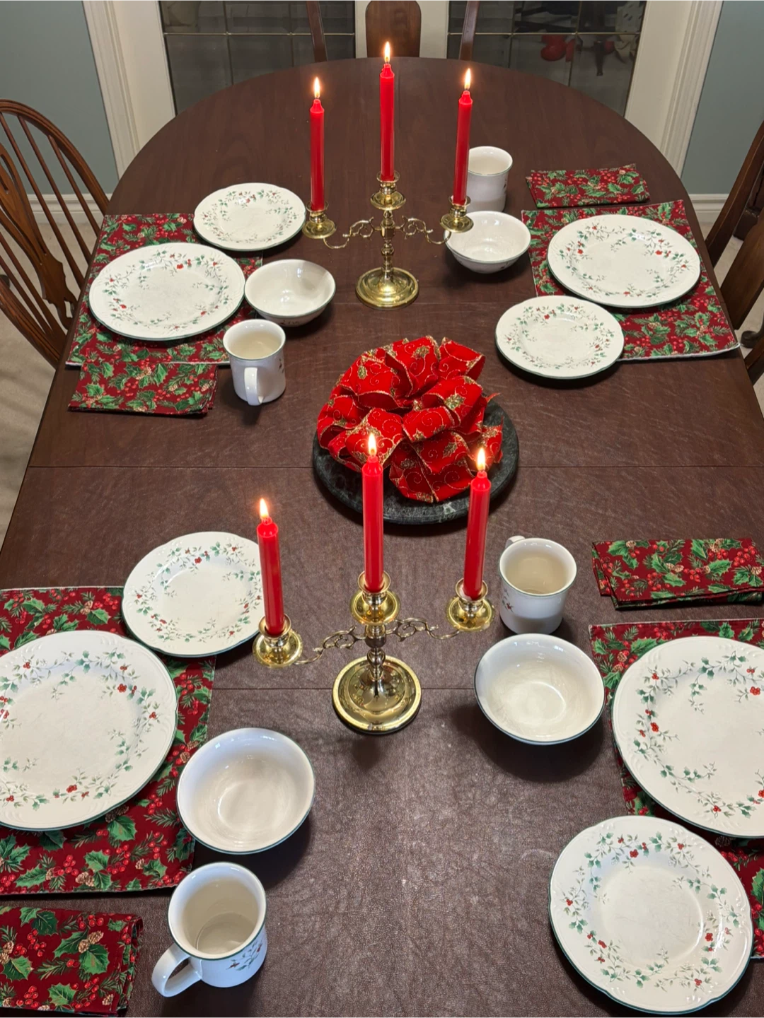 Vintage Holly Berry Dinnerware Set
