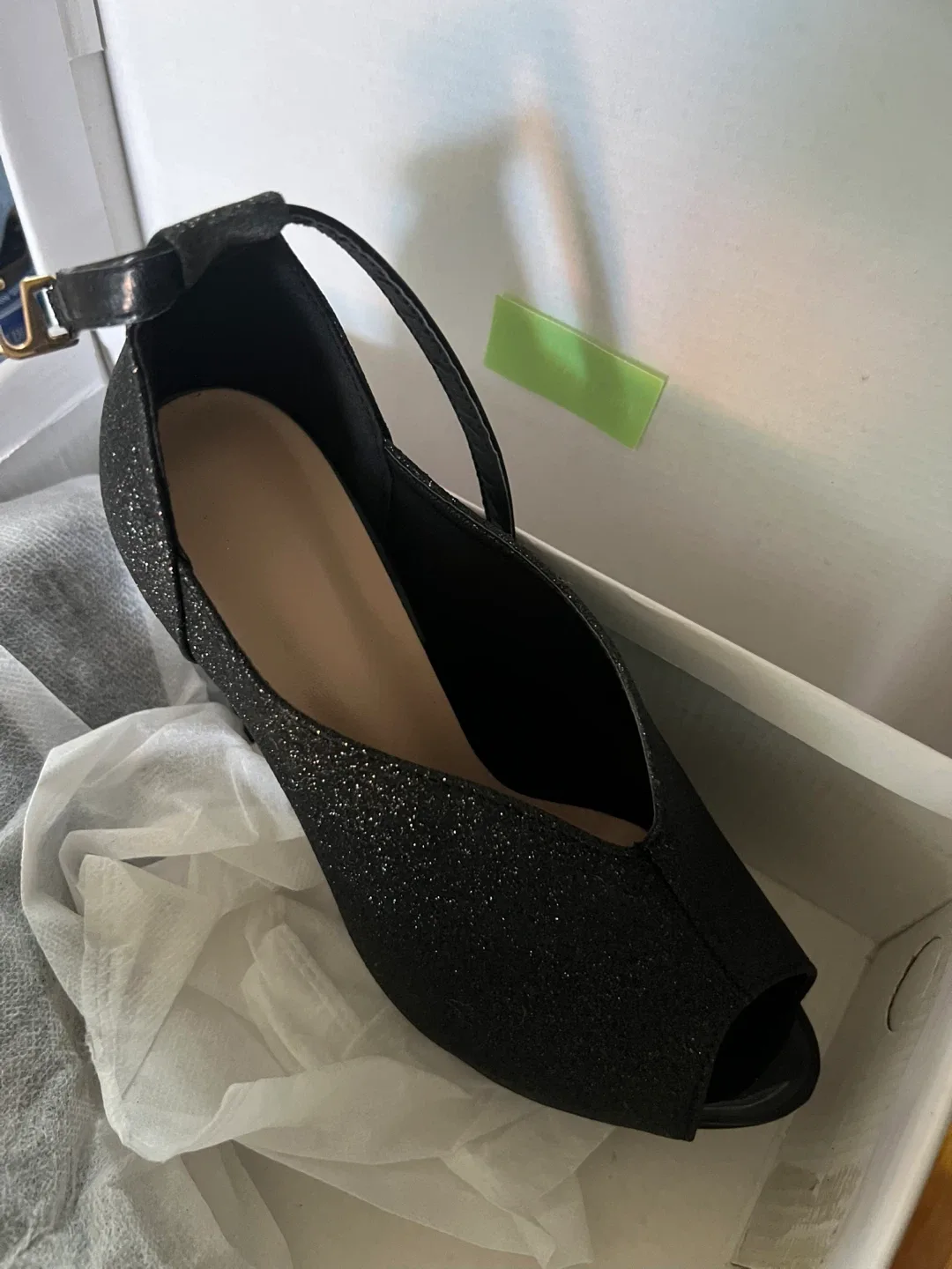 Black Glitter Heels, Size 37 image indicator(3)