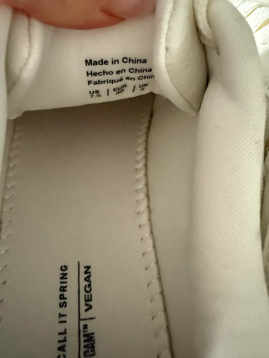 Call It Spring Vegan White Sneakers - Size 7.5 image indicator(3)