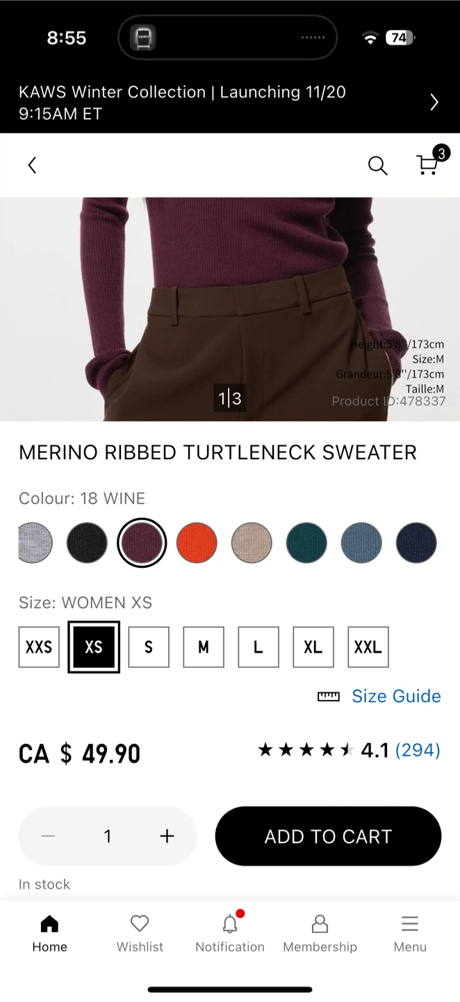 BRAND NEW with tag Uniqlo Merino Ribbed Turtleneck Sweater - photo 3