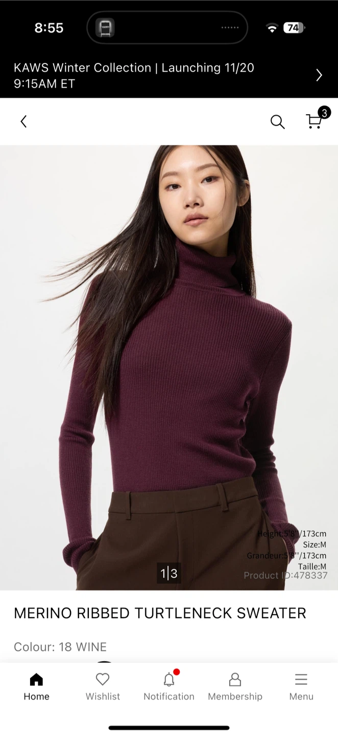 BRAND NEW with tag Uniqlo Merino Ribbed Turtleneck Sweater - photo 2