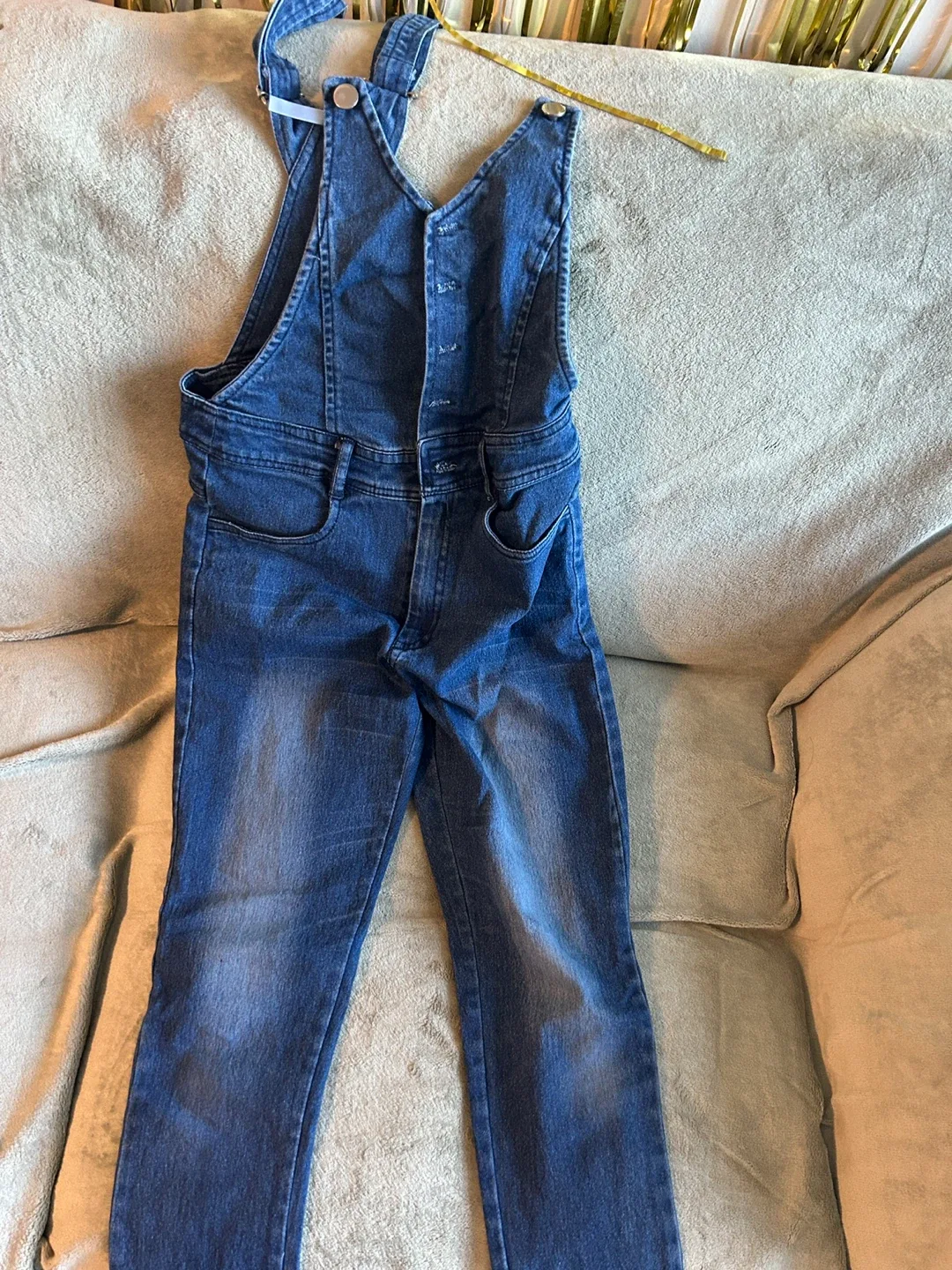 Denim Overalls Size 10-12 years . Brand New girls dungarees image indicator(2)