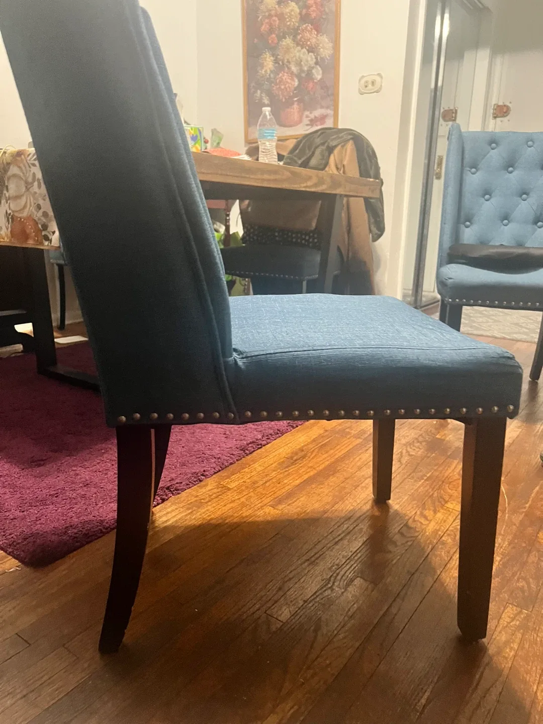 Blue Upholstered Dining Chair image indicator(4)