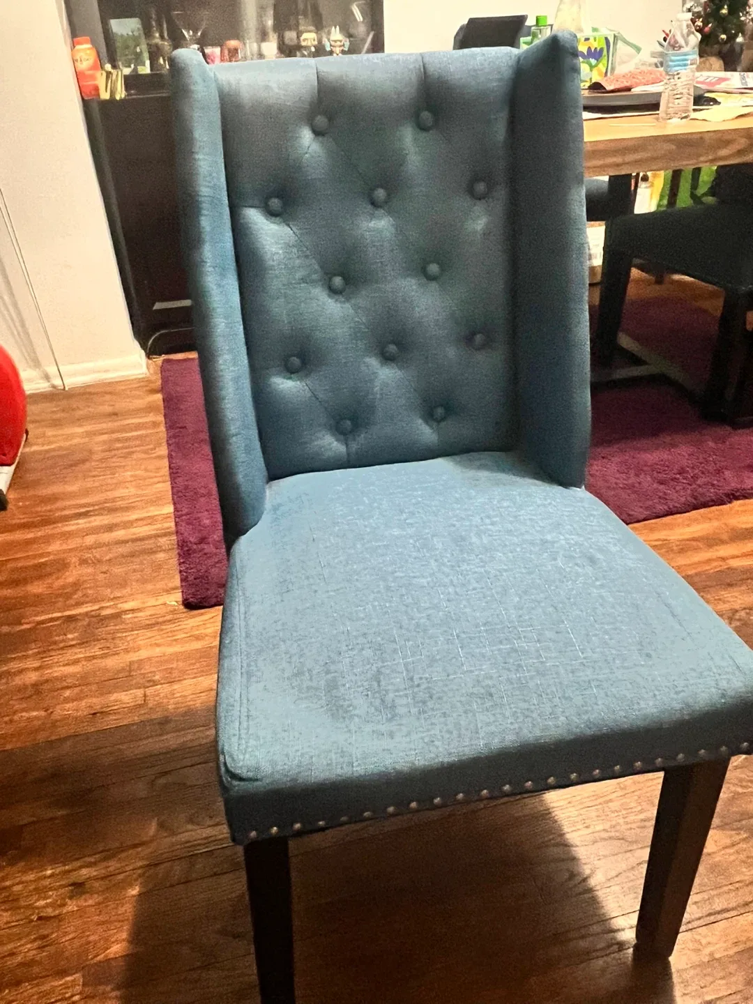Blue Upholstered Dining Chair image indicator(2)