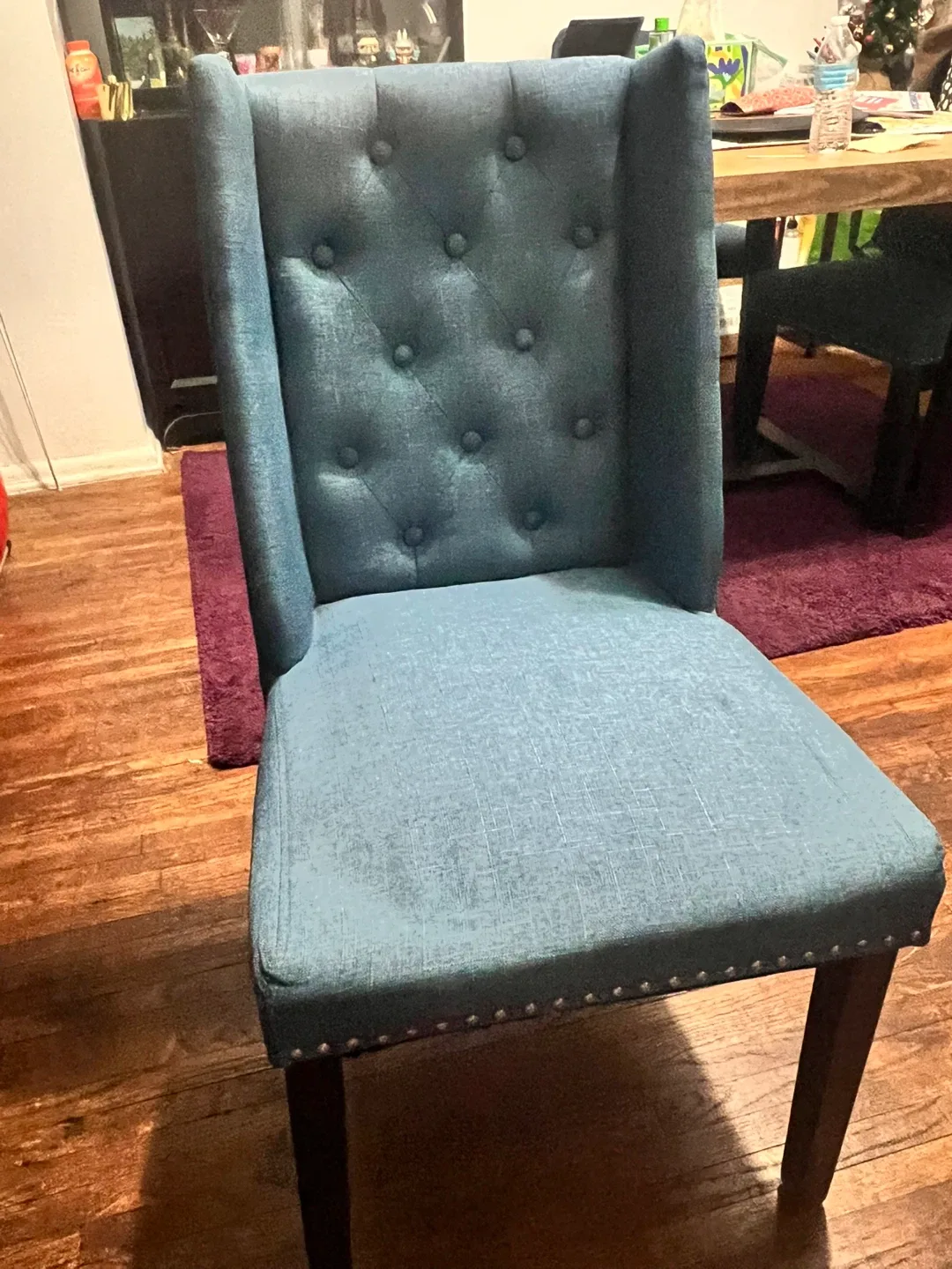 Blue Upholstered Dining Chair image indicator(3)