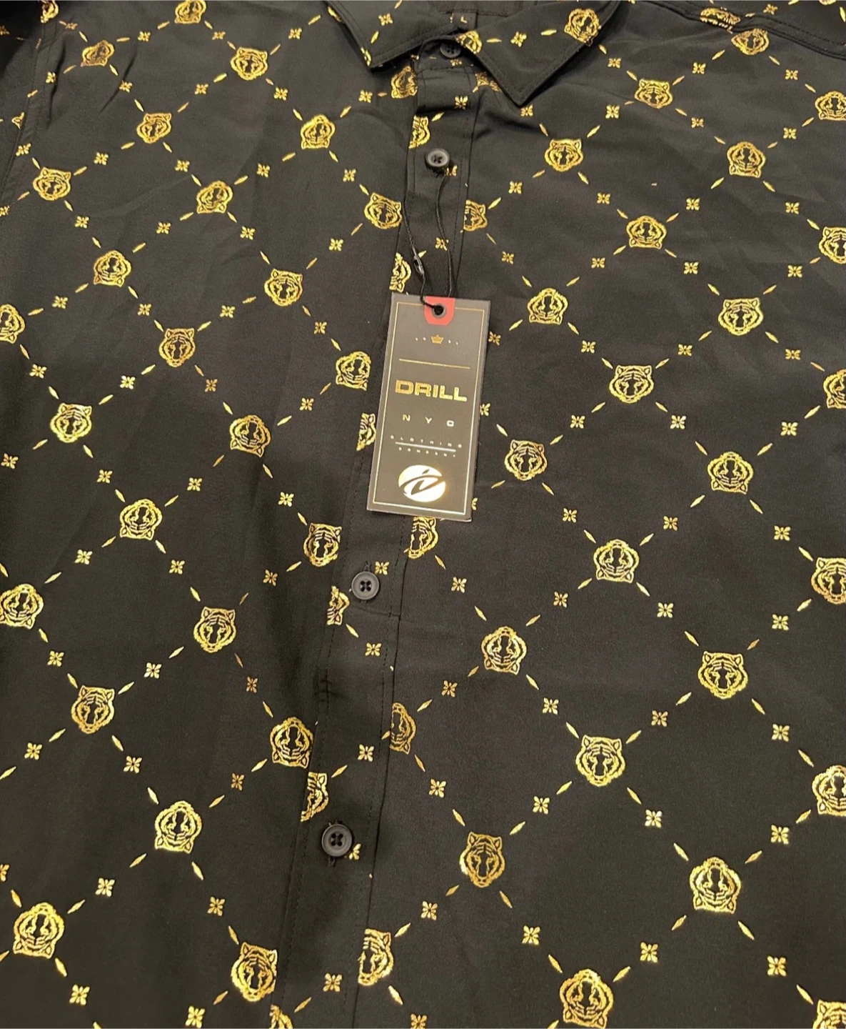 DRILL CLOTHING COMPANY Black/Gold Patterned Shirt - photo 3