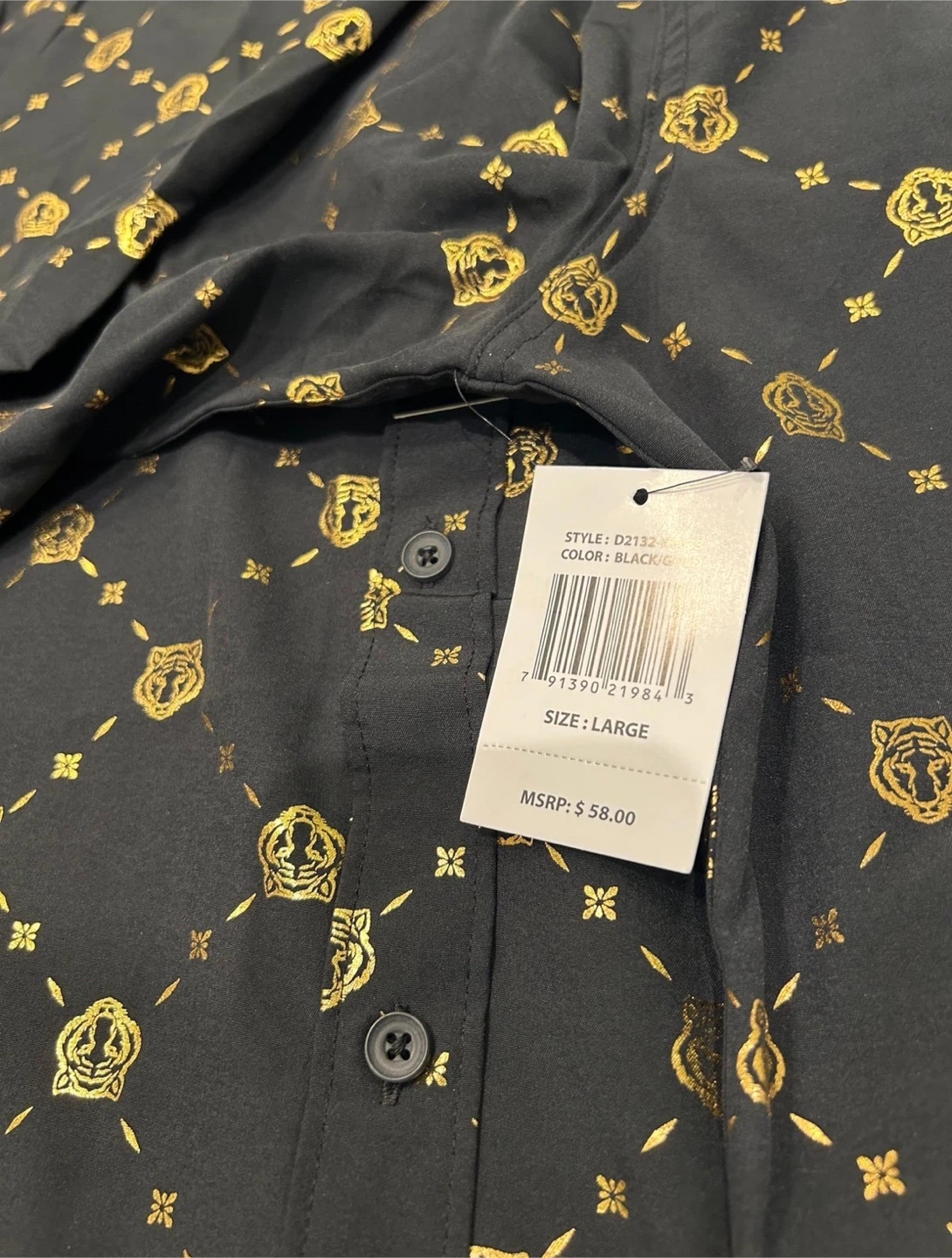 DRILL CLOTHING COMPANY Black/Gold Patterned Shirt - photo 5