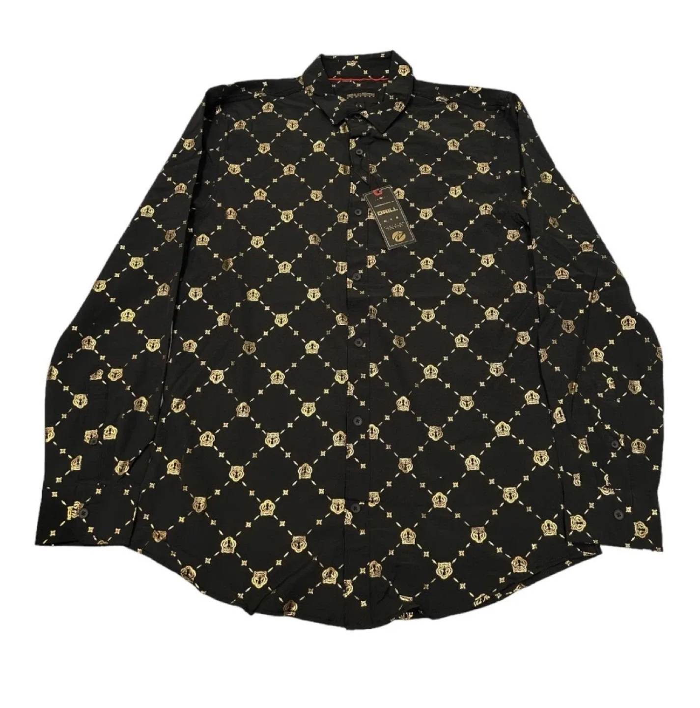 DRILL CLOTHING COMPANY Black/Gold Patterned Shirt
