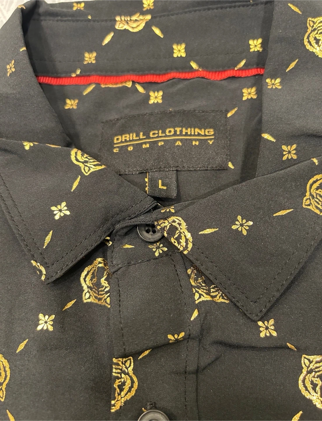DRILL CLOTHING COMPANY Black/Gold Patterned Shirt - photo 4