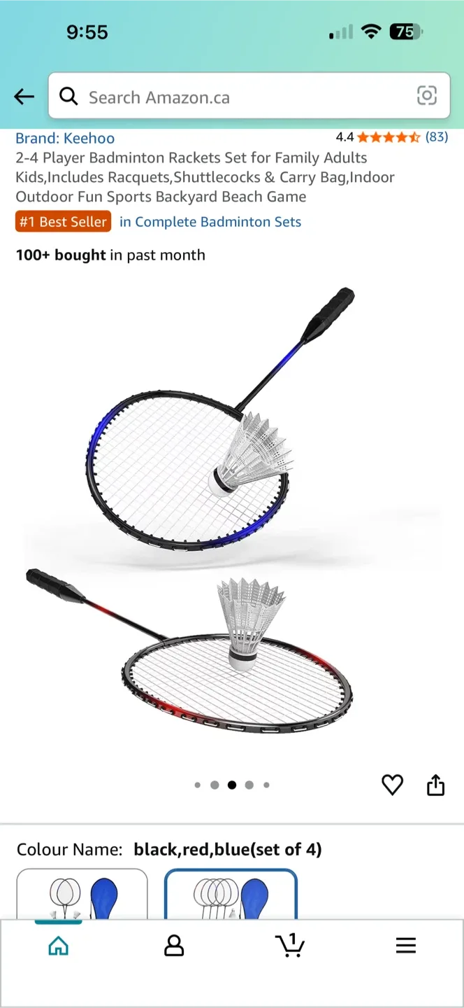 Keehoo 2-4 Player Badminton Set - Like New! image indicator(3)