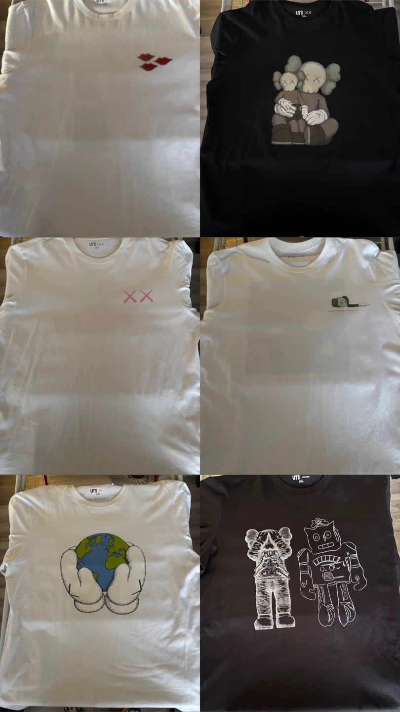 Kaws X Uniqlo shirts size XL