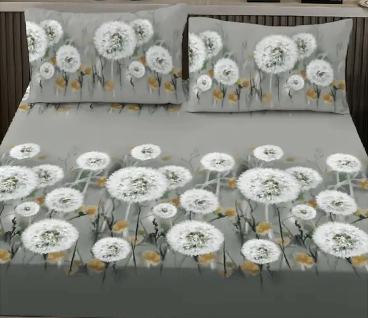 Floral Patterned Bed Sheet Set, 3 pieces, Queen size image indicator(6)