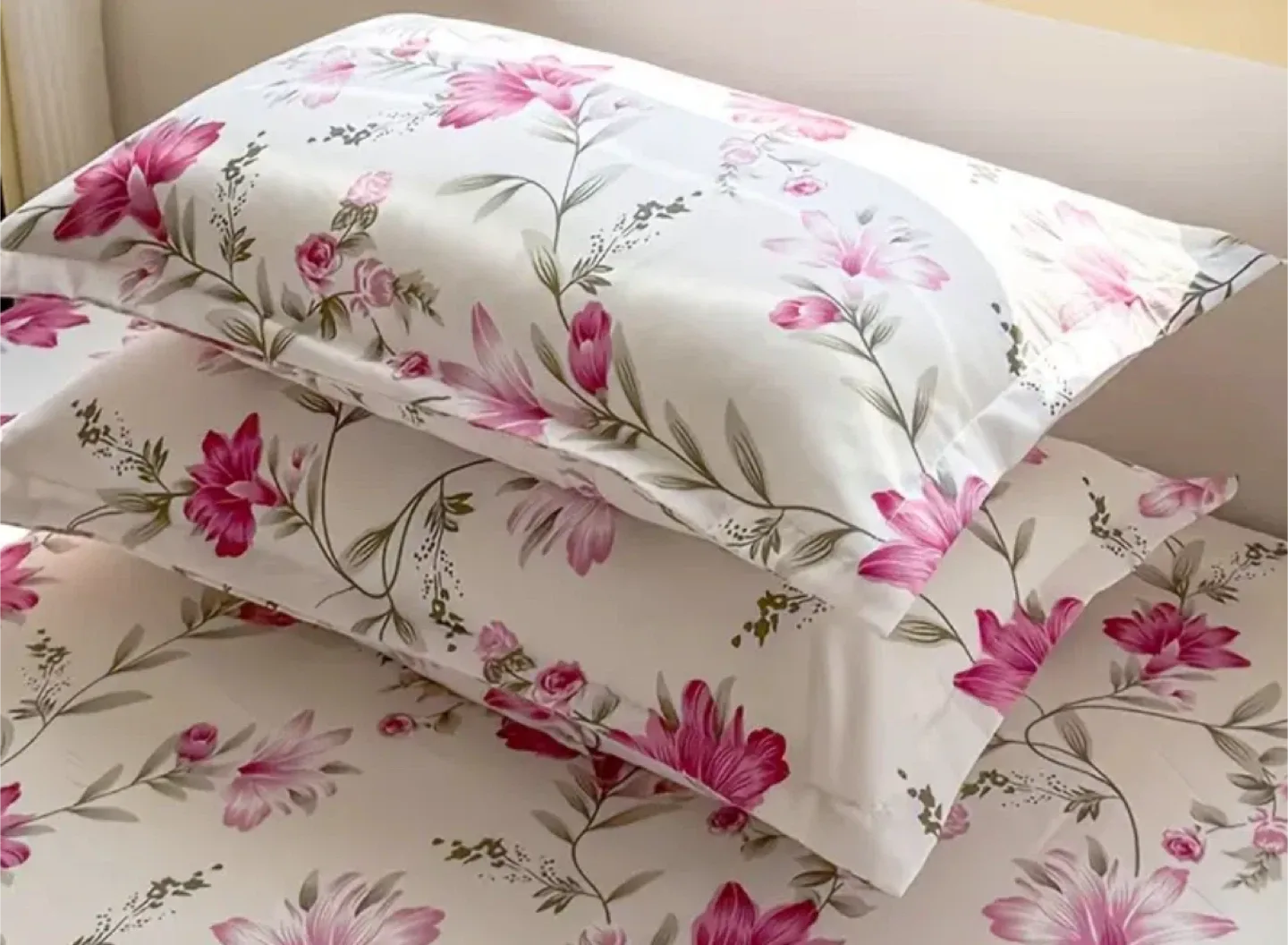 Floral Patterned Bed Sheet Set, 3 pieces, Queen size image indicator(8)