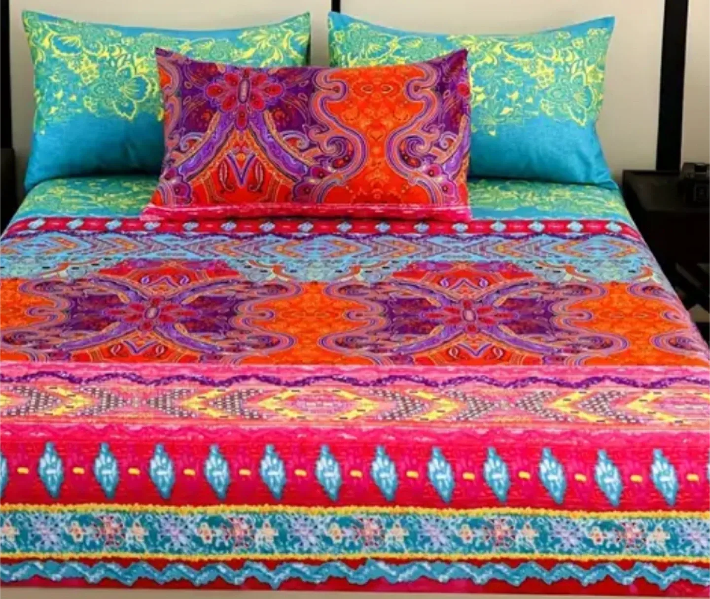 Floral Patterned Bed Sheet Set, 3 pieces, Queen size image indicator(9)