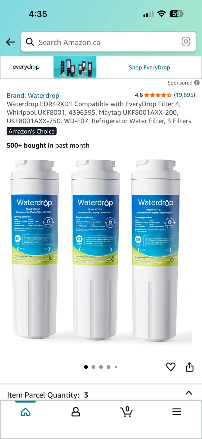 Waterdrop WD-F07 Refrigerator Water Filter (New)