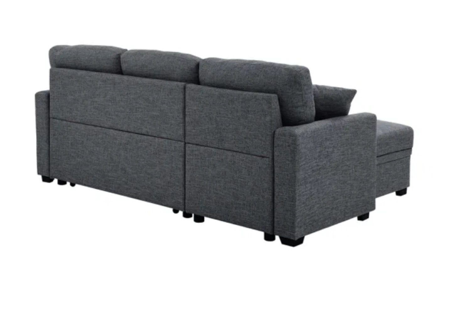 Grey 3-Seat Sectional Sofa with Pull-Out Bed - photo 4
