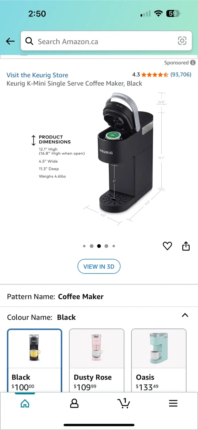 Keurig K-Mini Single Serve Coffee Maker - Black image indicator(3)