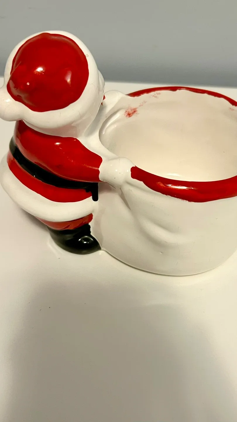 Vintage Ceramic Santa Claus Candy Dish/Planter image indicator(2)