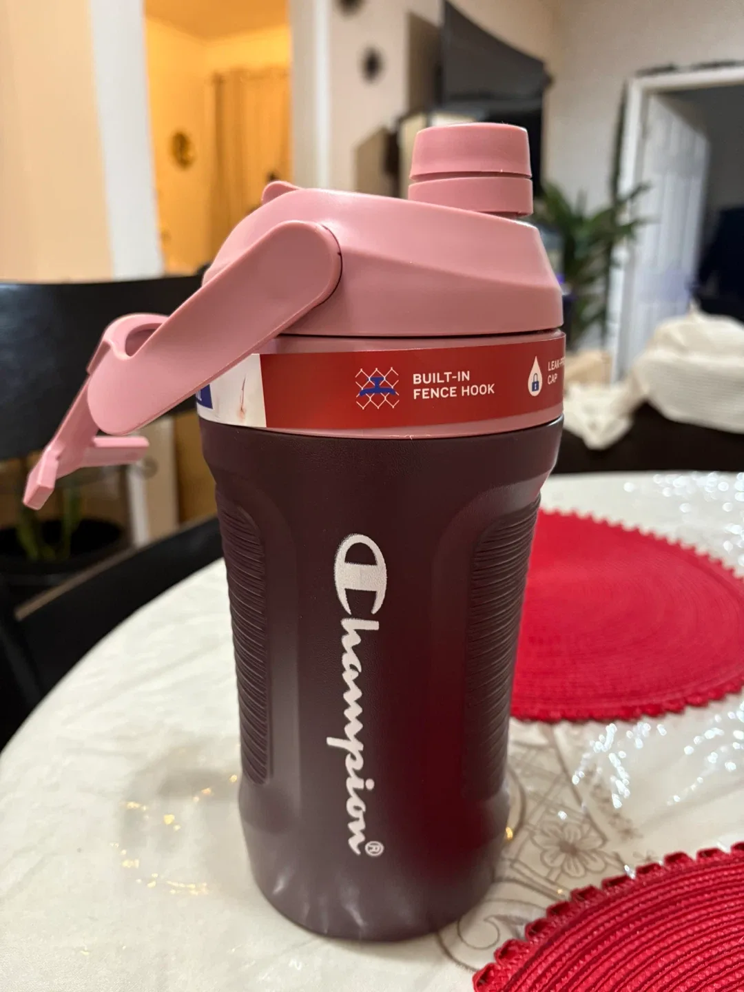 Champion Water Bottle - Pink & Burgundy
