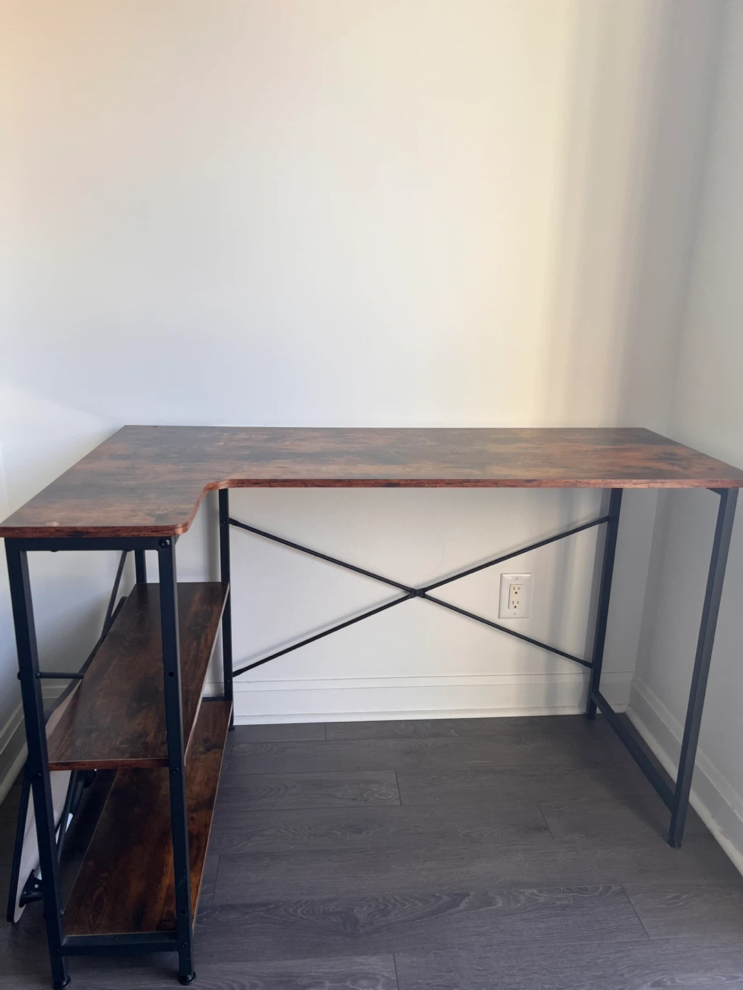 L-shaped Corner Desk with Shelves - photo 2