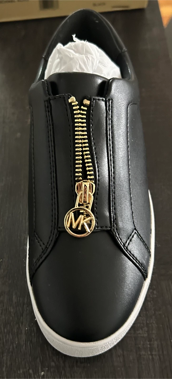 Michael Kors Black Leather Slip-On Sneaker