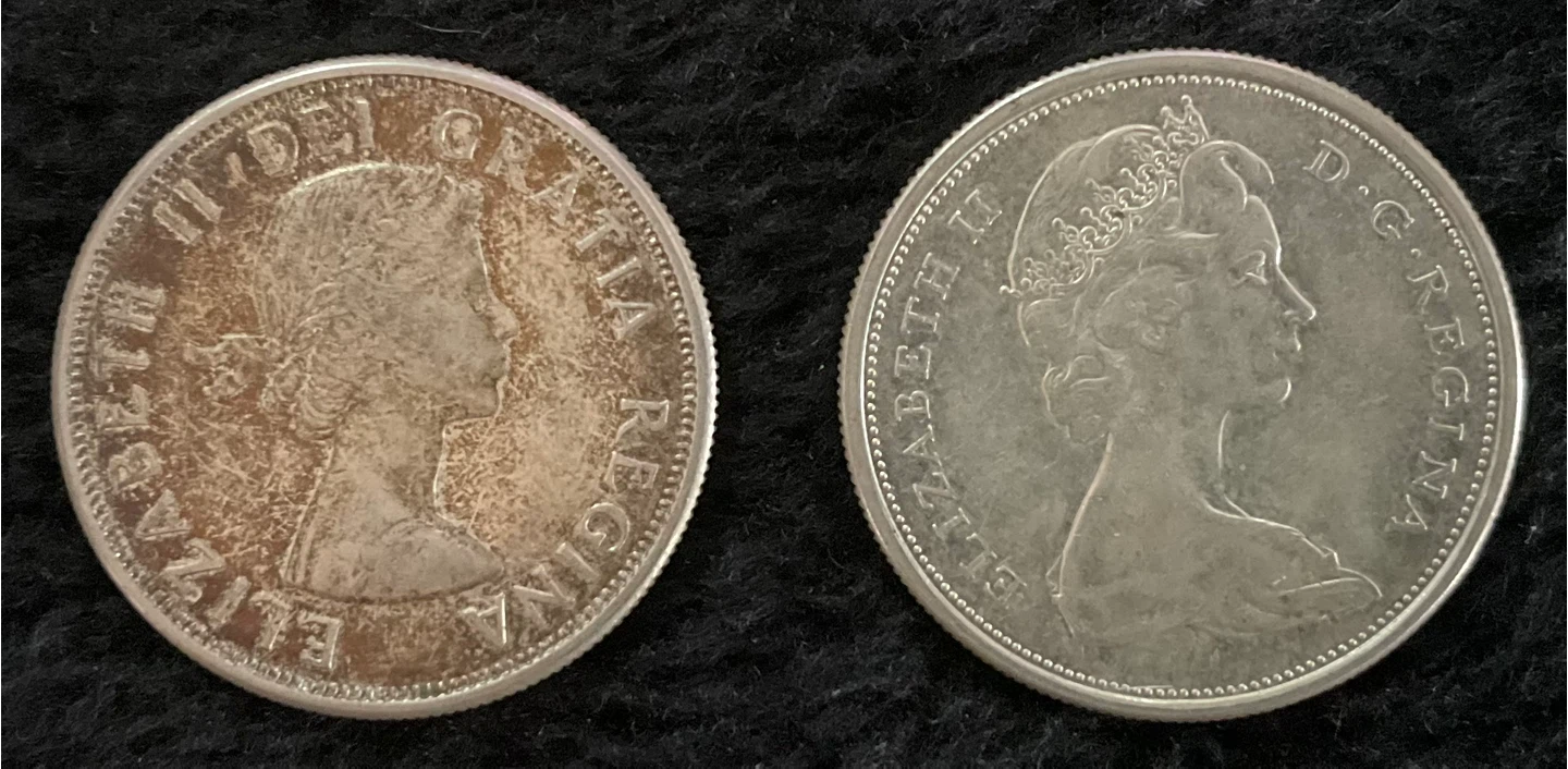 Canadian 50 Cent Coins - 1962 & 1965