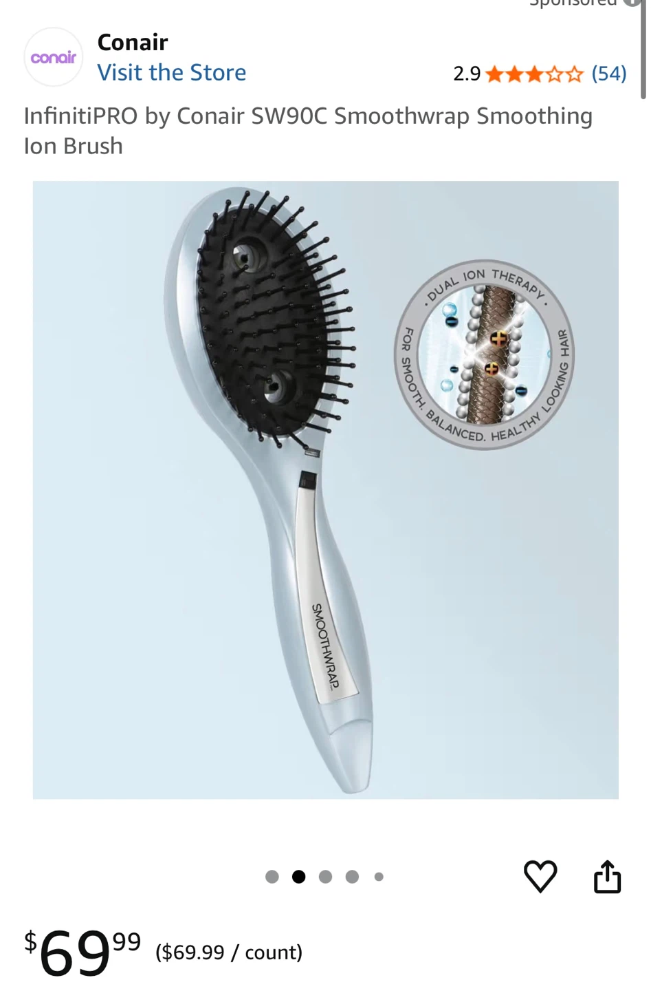 Conair InfinitiPRO Smoothwrap Smoothing Ion Brush