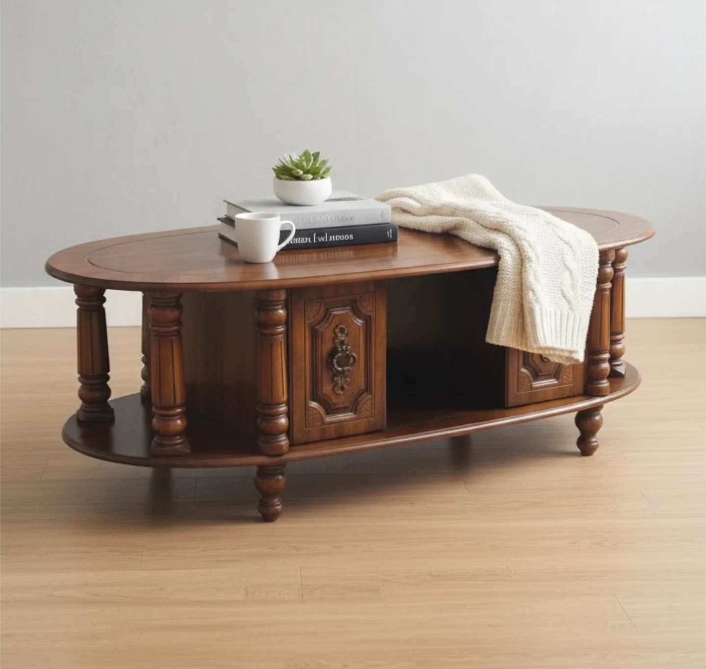 Vintage Wood Coffee Table image indicator(2)